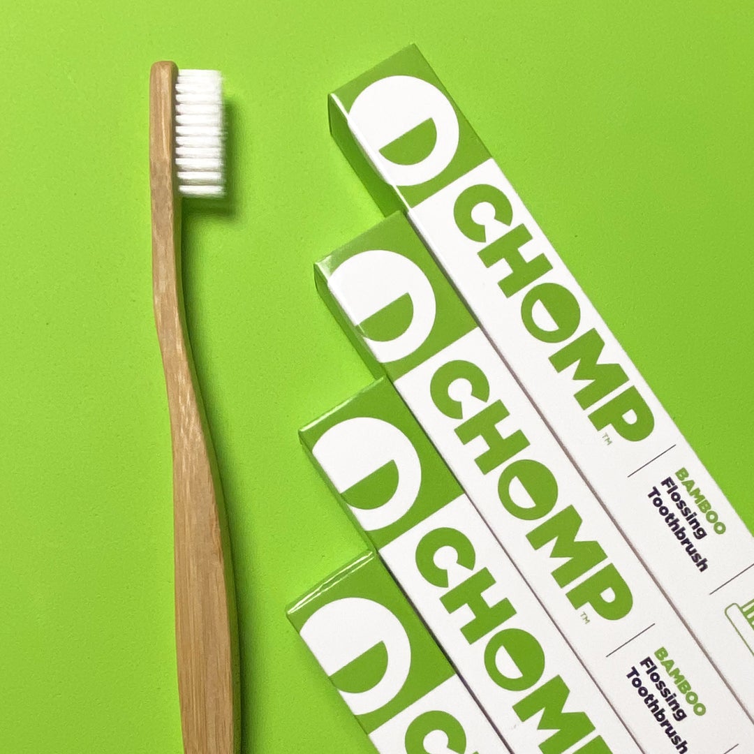 Bamboo flossing toothbrush