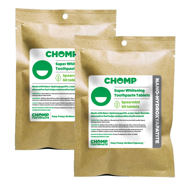 CHOMP Super Whitening Spearmint NHAP Toothpaste Tablets Refill