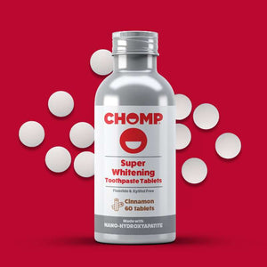 Chomp nano hydroxyapatite cinnamon toothpaste tablets