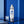 bottle of mouthwash on blue background