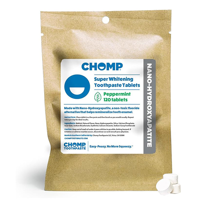CHOMP Super Whitening Peppermint NHAP Toothpaste 120 Tablet Refill