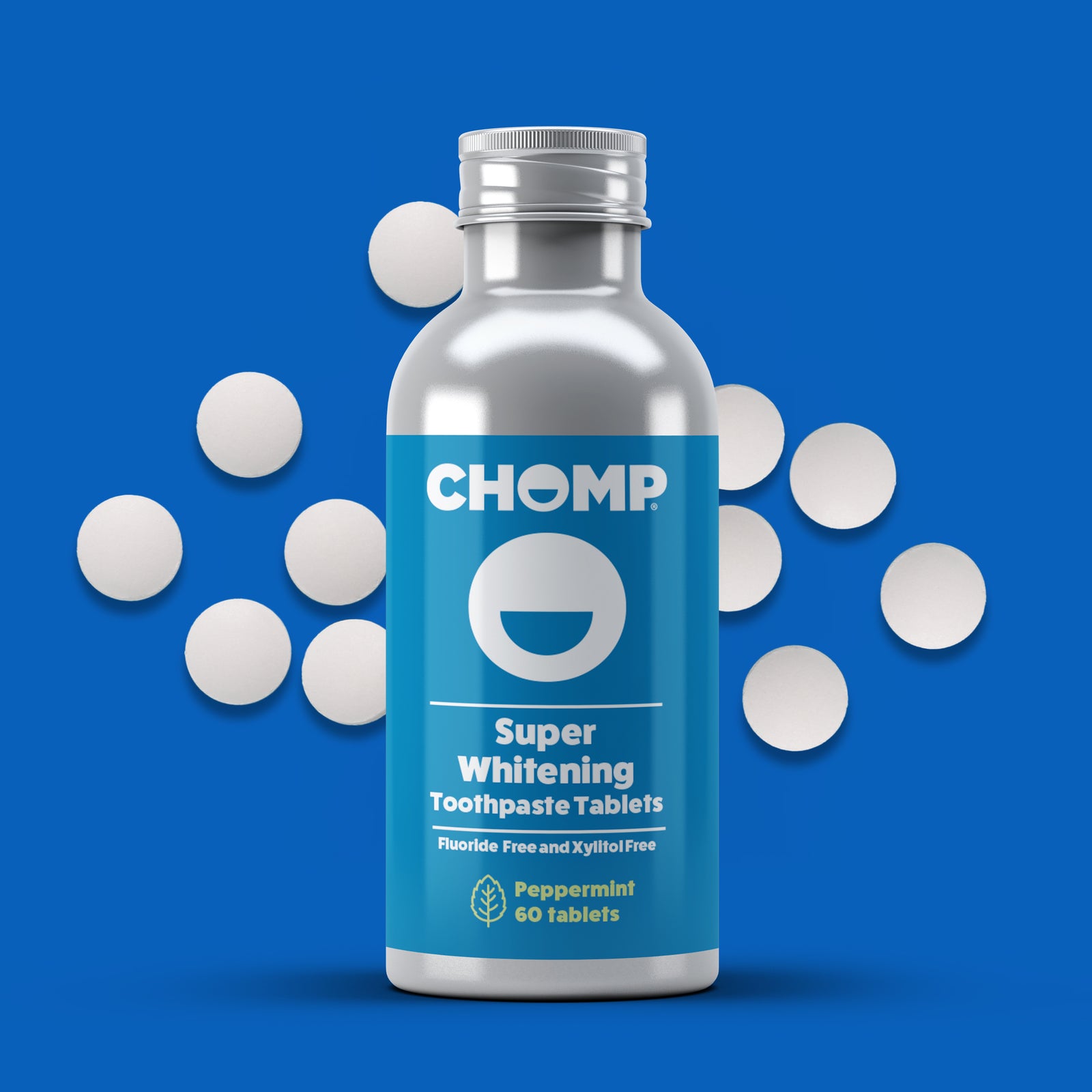Chomp Peppermint toothpaste tablets