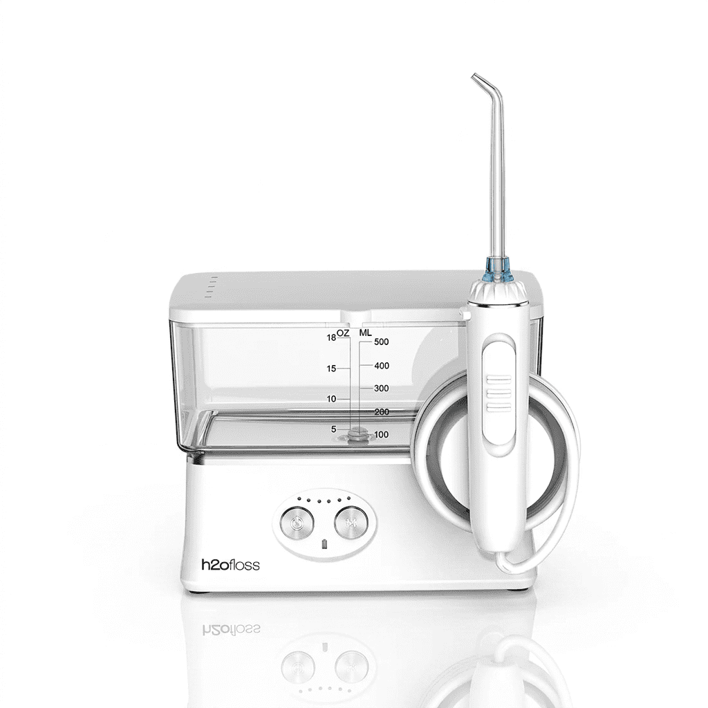 h20 portable water flosser on white background