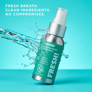 Spearmint bottle with water splash