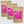 Three packages of Chomp Junior toothpaste tablets with pink labels on a white background