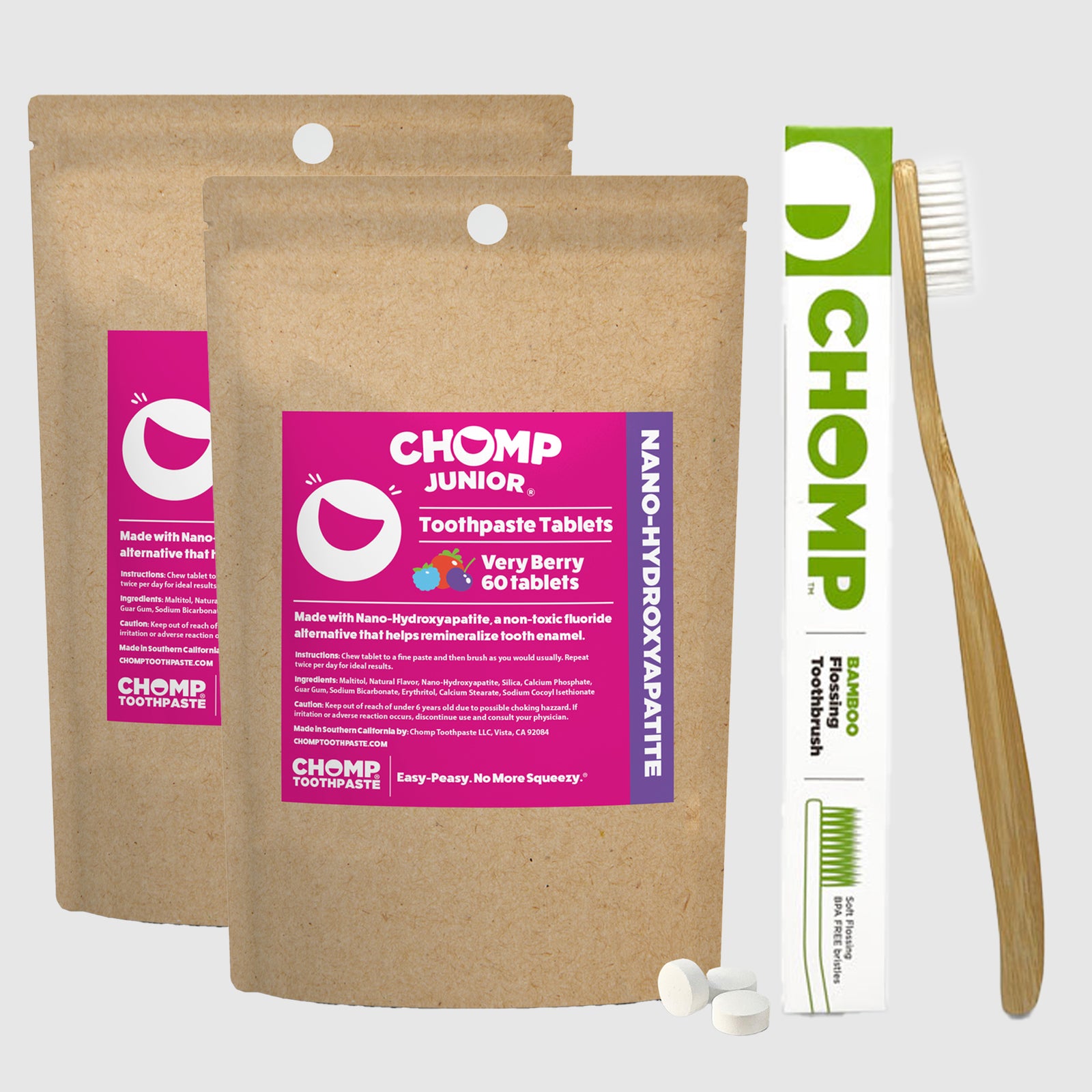 Chomp Junior 2 refills and toothbrush