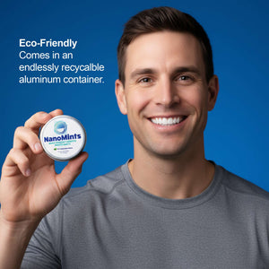 Man holding nano mint tin