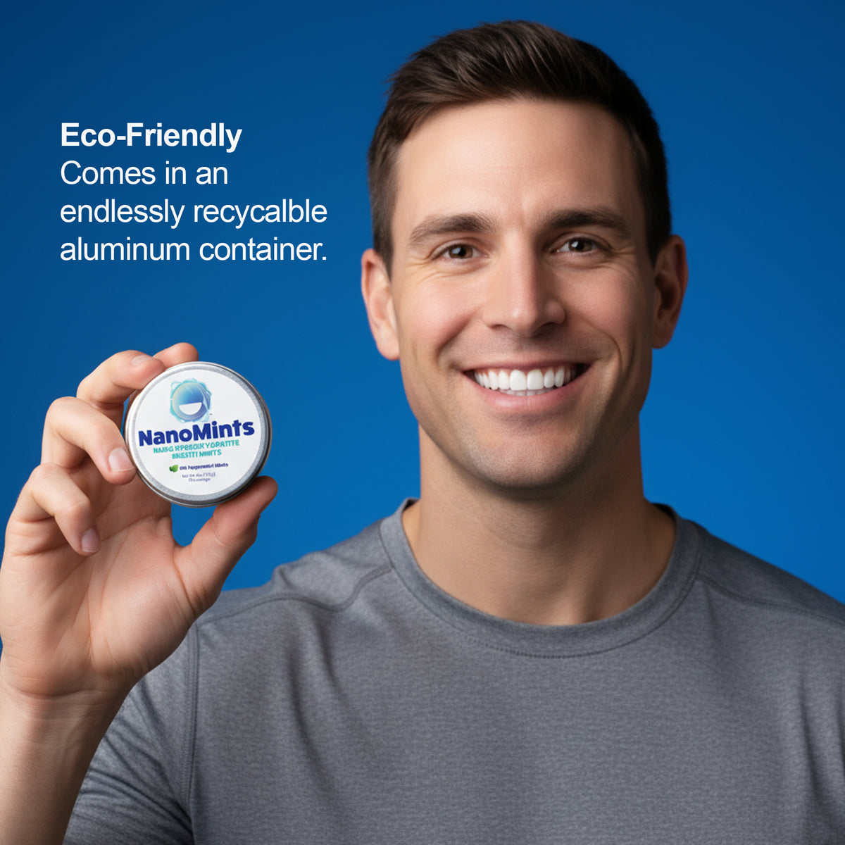 Man holding nano mint tin