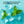 Ice cubes with mint leaves on a blue background with water droplets.