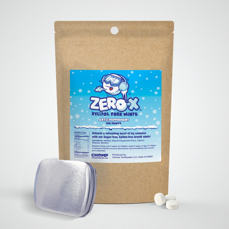 Chomp Zero-X Xylitol-free Breath Peppermint Mints Refill with
