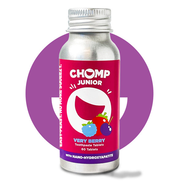 Chomp toothpaste NHAP very berry bottle